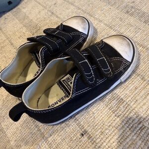 Converse Kids Black and White Velcro Sneakers